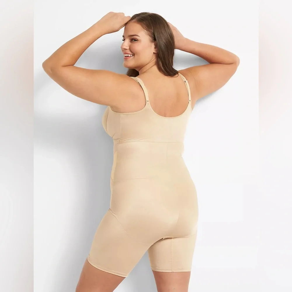 NWT 22/24 Shape by Cacique Level 3 Contouring Open-Bust Thigh Shaper Cafe Mocha